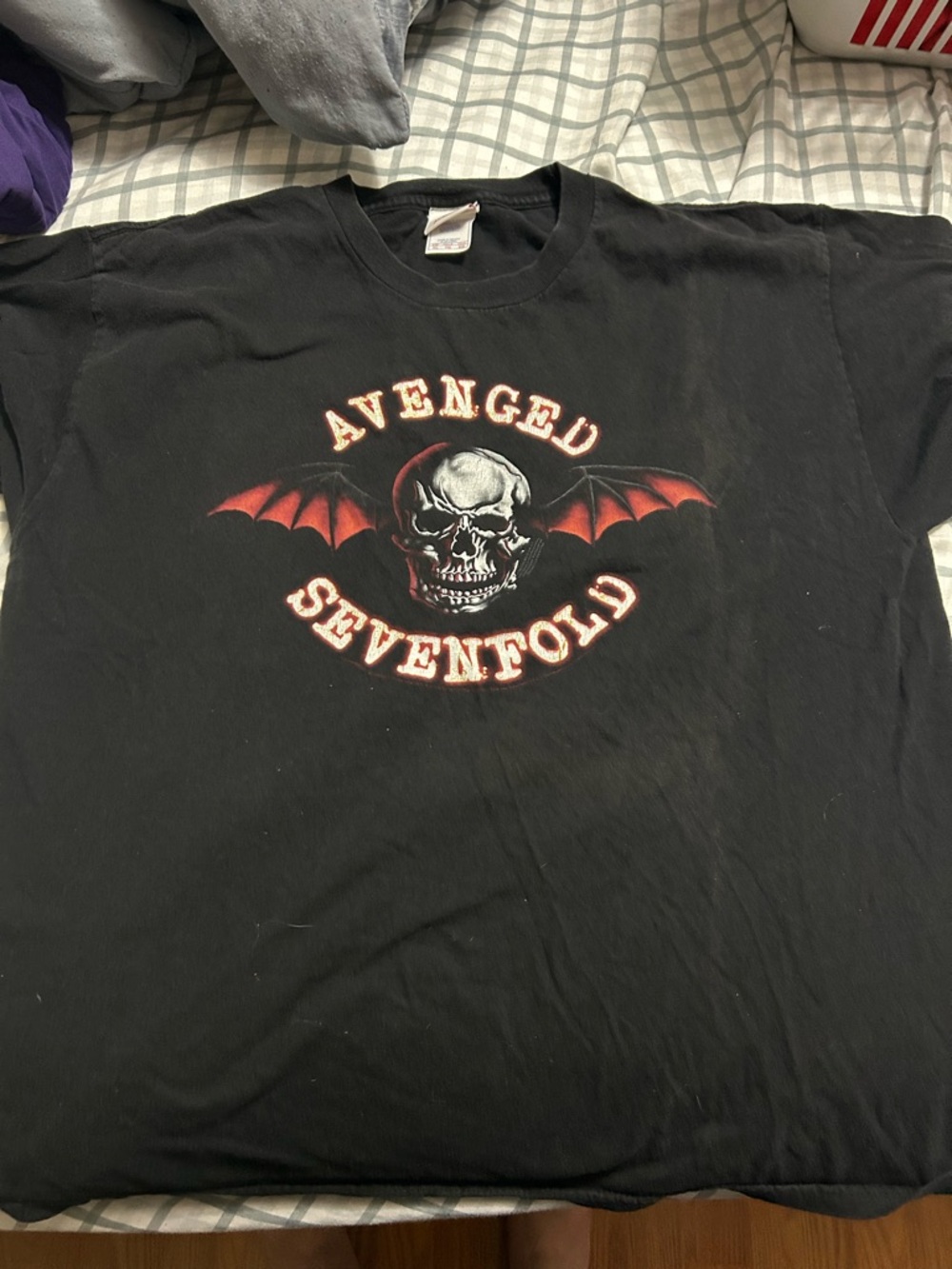 Black Avenged Sevenfold Tee - Skull & Wings